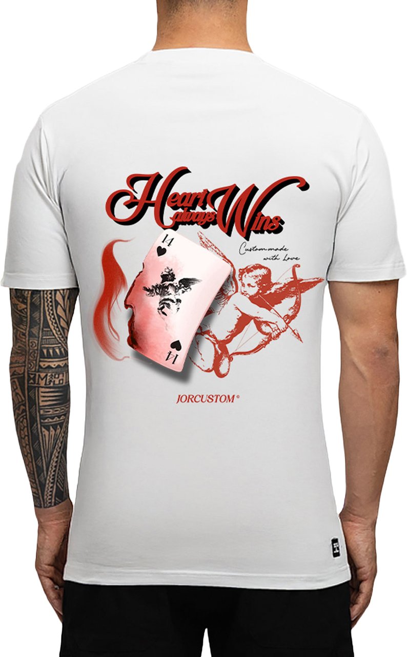 JORCUSTOM Heart Slim Fit T-Shirt White Wit