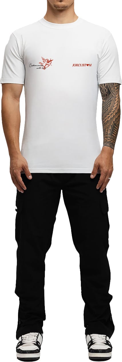 JORCUSTOM Heart Slim Fit T-Shirt White Wit