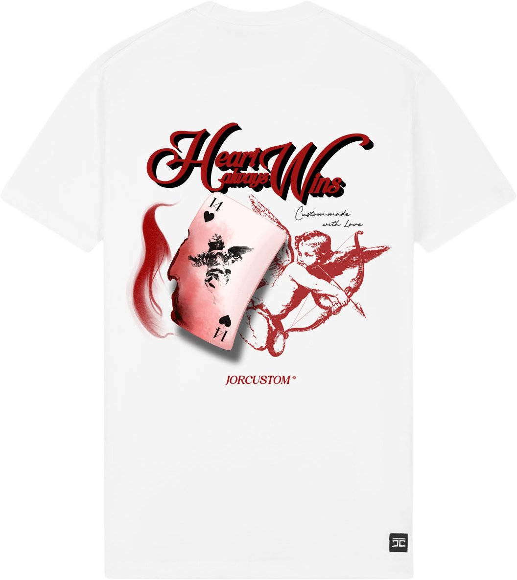 JORCUSTOM Heart Slim Fit T-Shirt White Wit