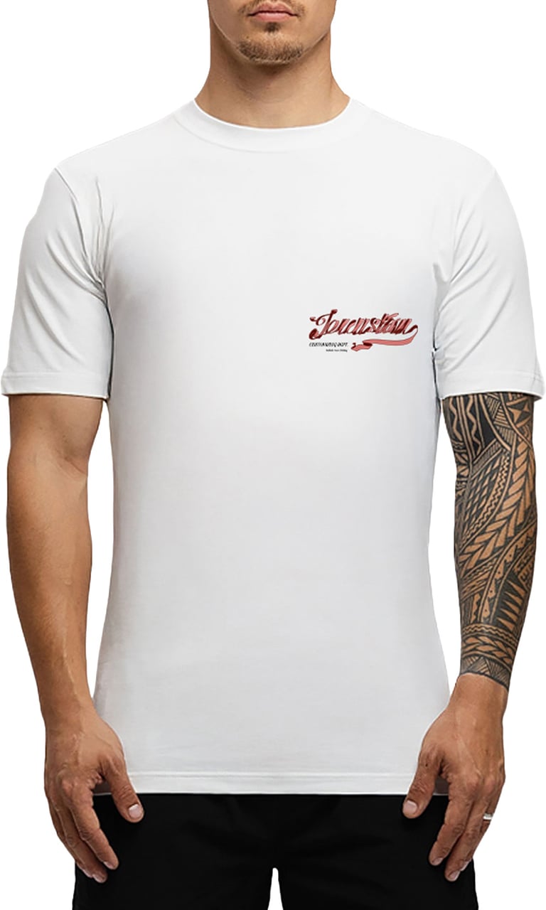JORCUSTOM Swirl Slim Fit T-Shirt White Wit