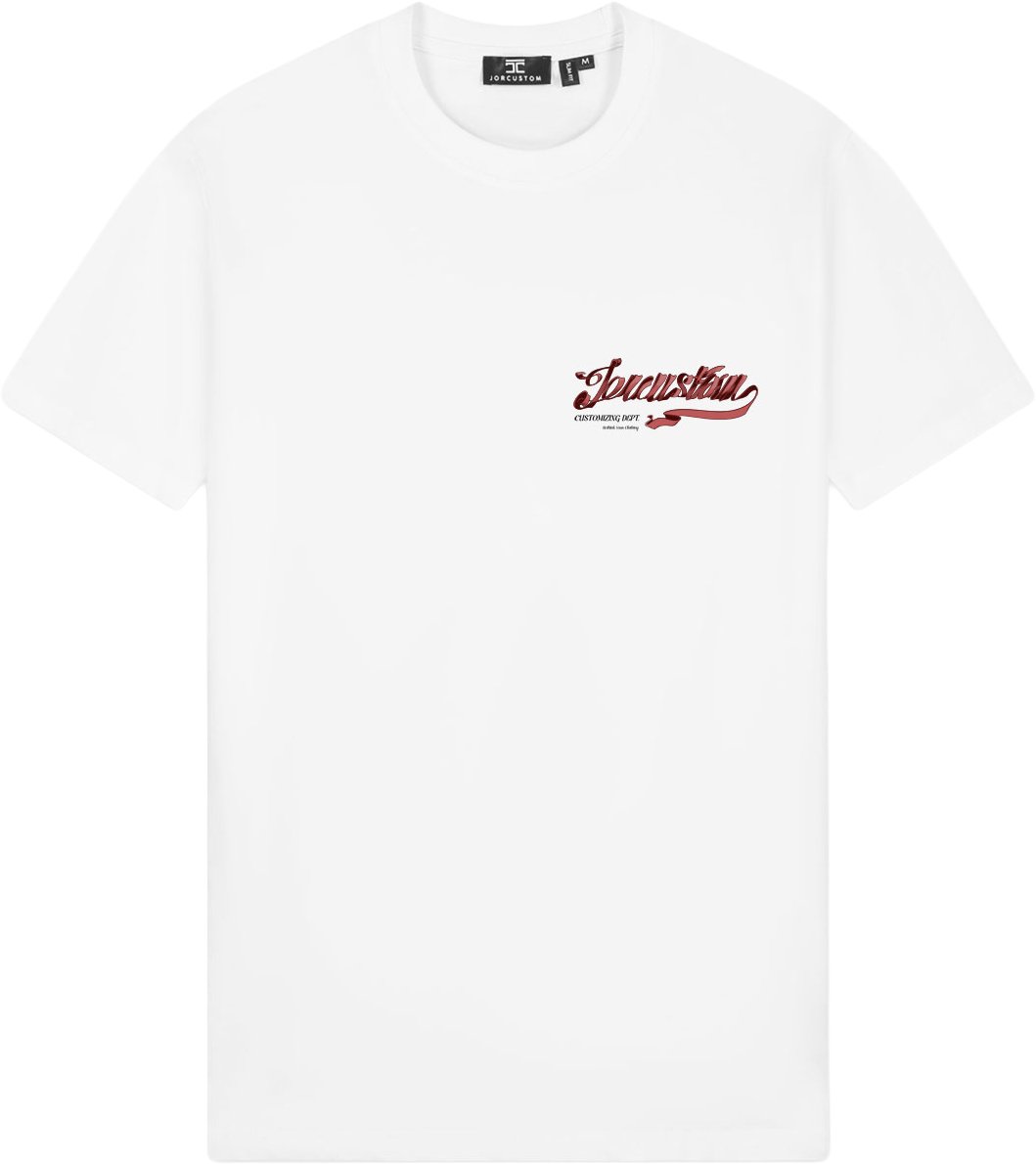 JORCUSTOM Swirl Slim Fit T-Shirt White Wit
