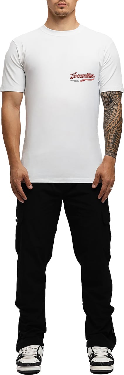 JORCUSTOM Swirl Slim Fit T-Shirt White Wit