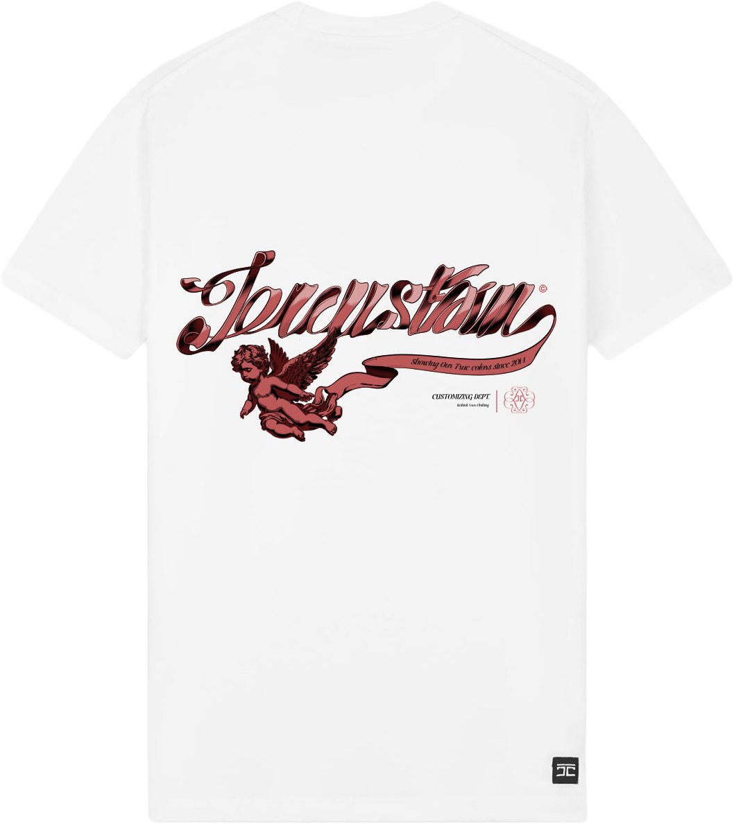 JORCUSTOM Swirl Slim Fit T-Shirt White Wit