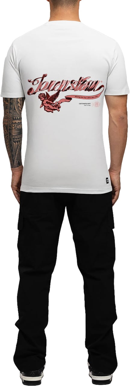 JORCUSTOM Swirl Slim Fit T-Shirt White Wit