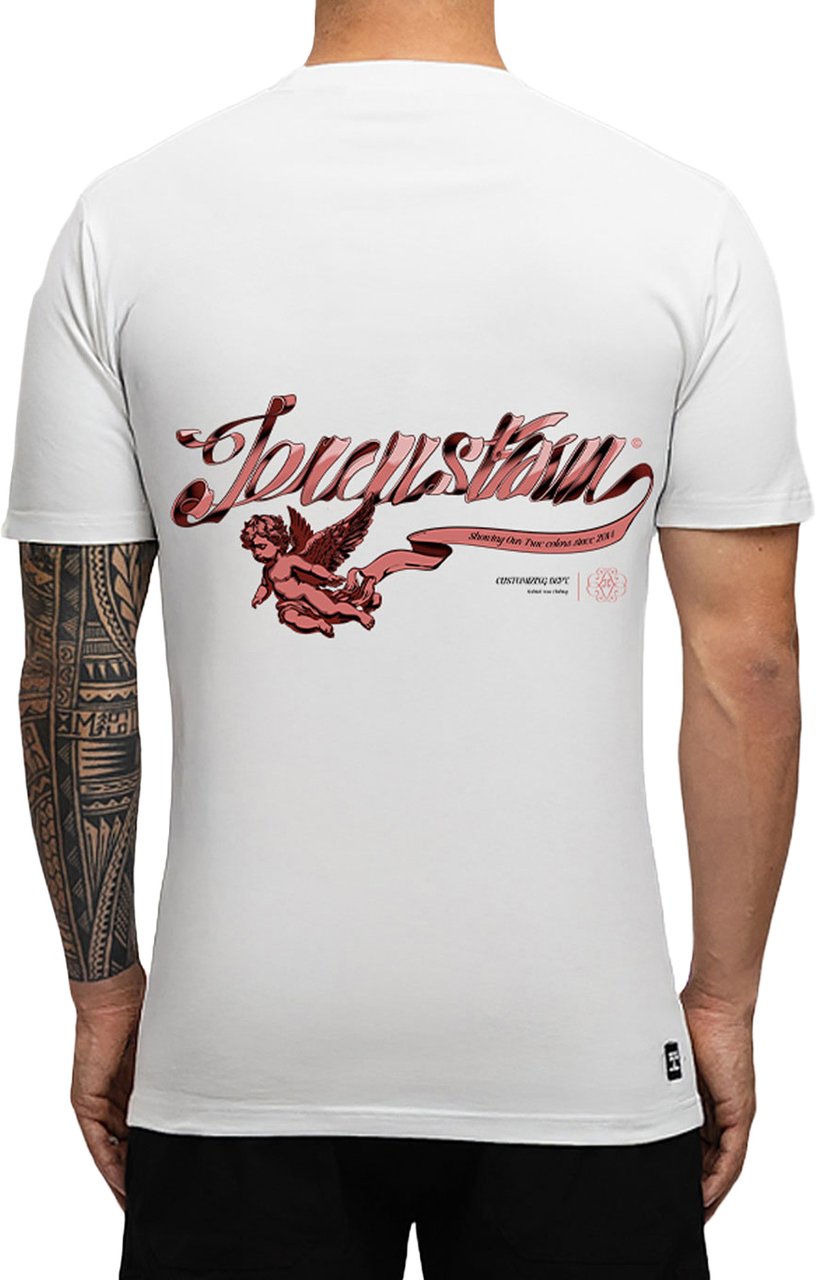 JORCUSTOM Swirl Slim Fit T-Shirt White Wit