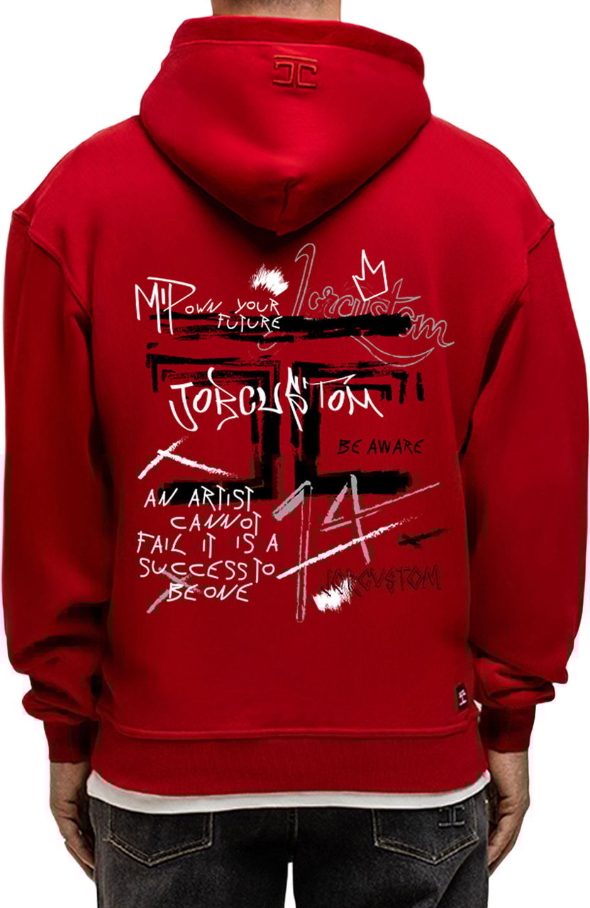JORCUSTOM Artist Zipped Hoodie Red Rood