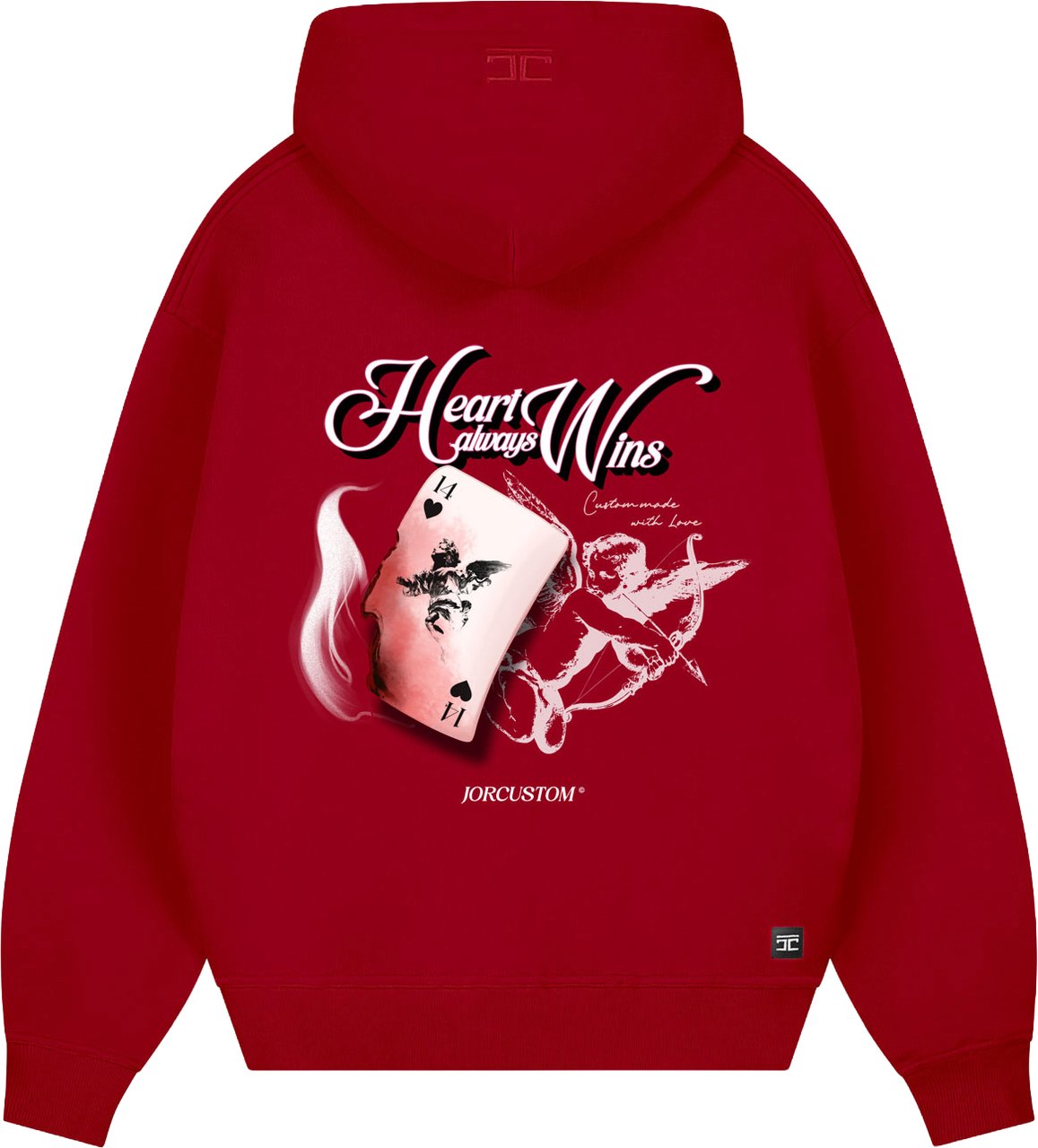 JORCUSTOM HeartAlwaysWins Zipped Hoodie Red Rood