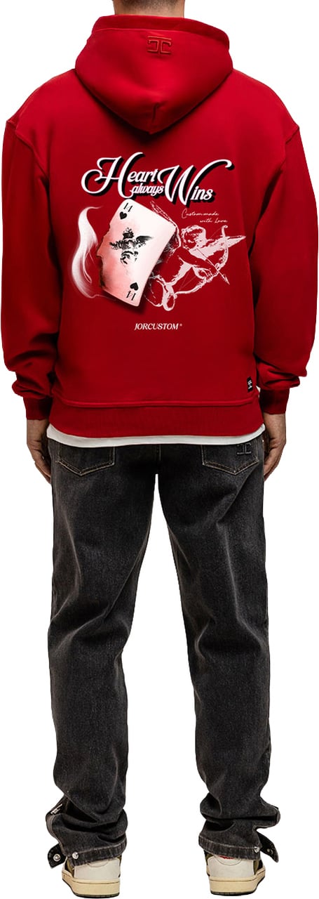 JORCUSTOM HeartAlwaysWins Zipped Hoodie Red Rood