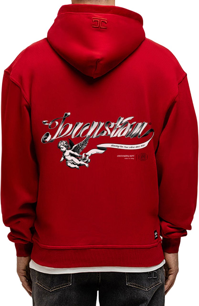 JORCUSTOM Swirl Zipped Hoodie Red Rood