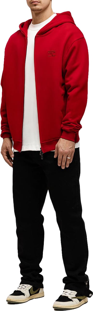JORCUSTOM Swirl Zipped Hoodie Red Rood