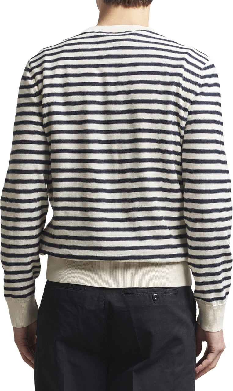 A.P.C. knitwear streep wit blauw Wit