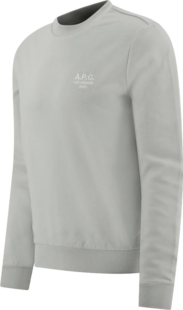 A.P.C. sweater grey blue logo Blauw