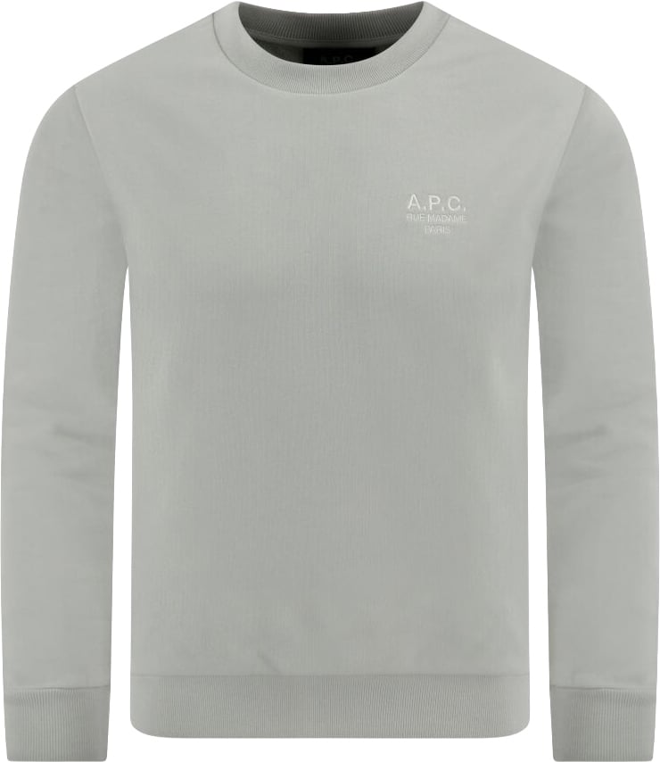 A.P.C. sweater grey blue logo Blauw
