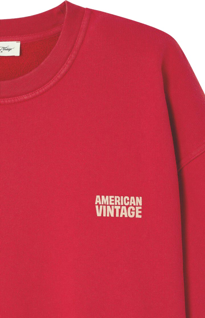 American Vintage sweater red logo Rood