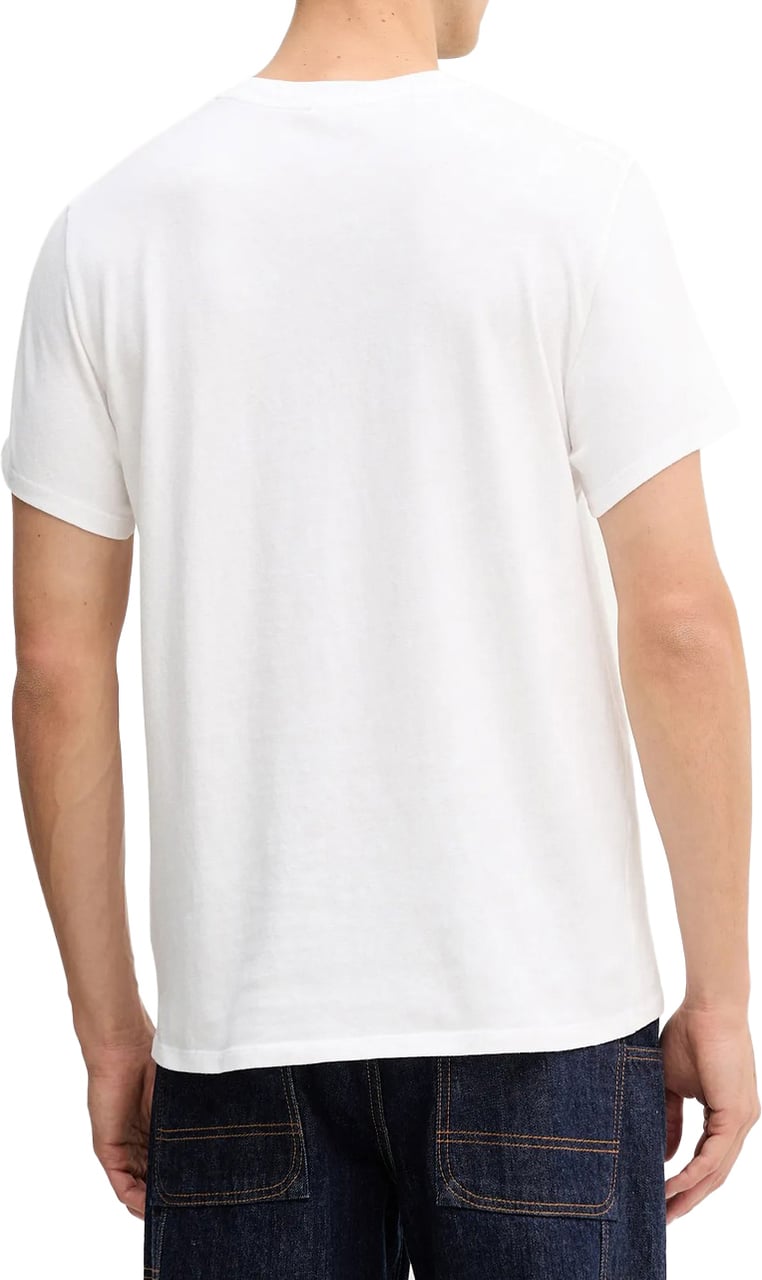 American Vintage t-shirt wit logo bordeaux Wit