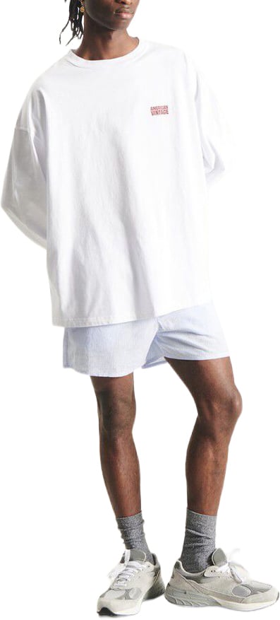 American Vintage t-shirt wit lange mouwen Wit