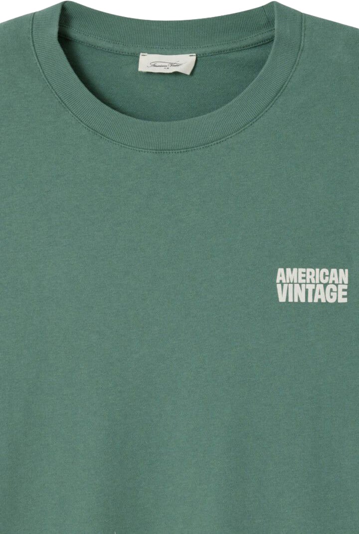 American Vintage t-shirt green logo Groen