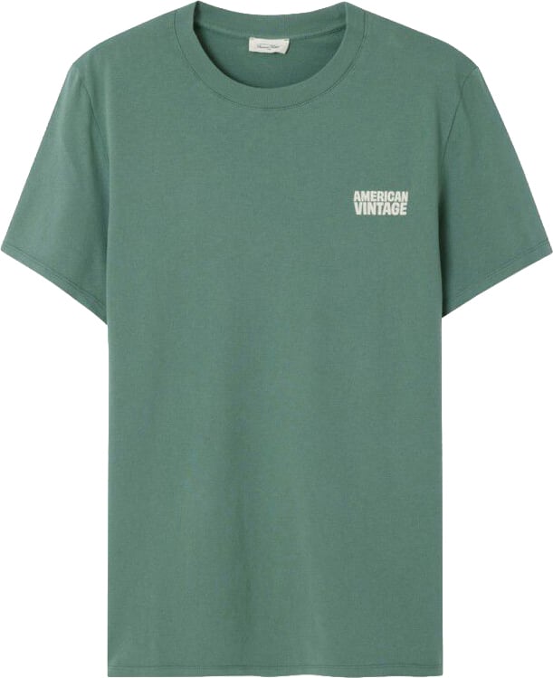 American Vintage t-shirt green logo Groen