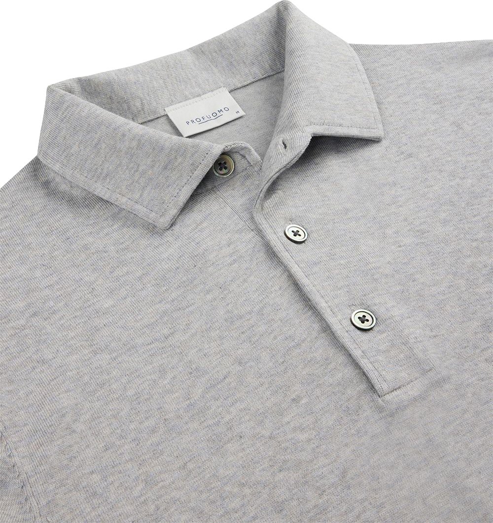 Profuomo polopull licht grijs Grijs