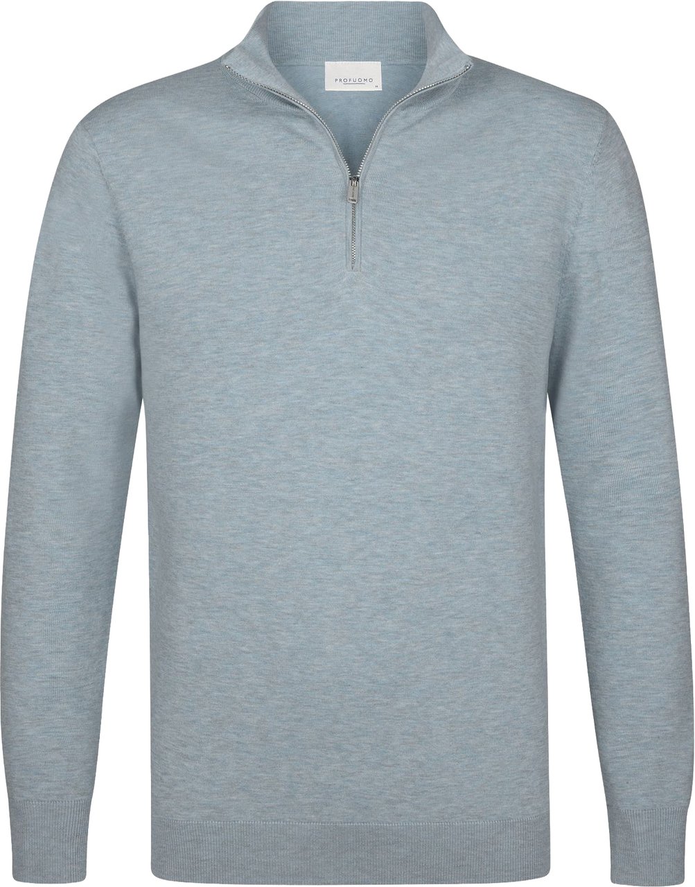 Profuomo pull half zip blauw grijs Grijs