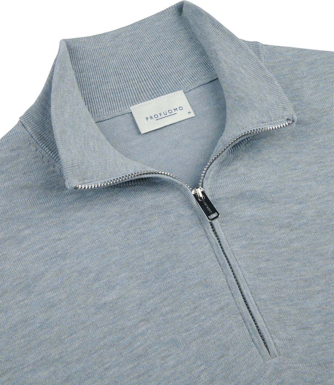 Profuomo pull half zip blauw grijs Grijs