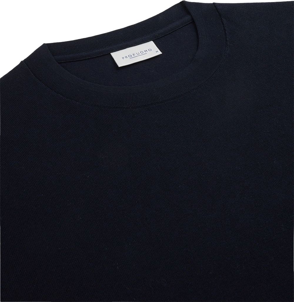 Profuomo pul ronde hals blauw Blauw