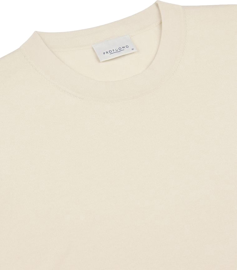 Profuomo t-shirt knit korte mouwen Beige