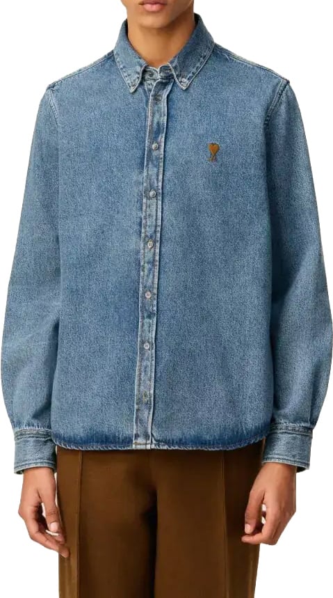 AMI Paris jeans shirt blue Blauw