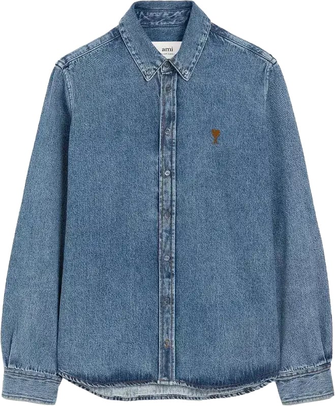 AMI Paris jeans shirt blue Blauw