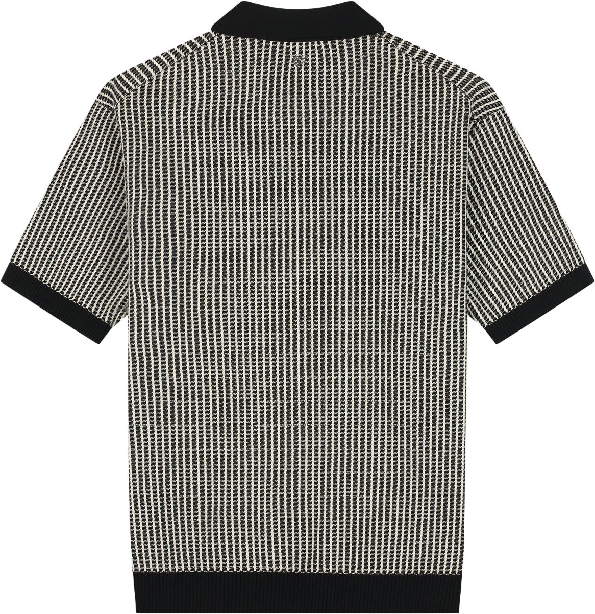 Pure Path Ladder Stitch Knit Polo Zwart