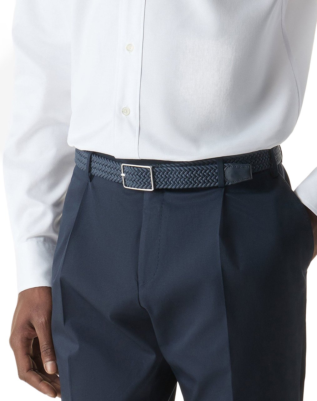 Corneliani belt navy woven Blauw