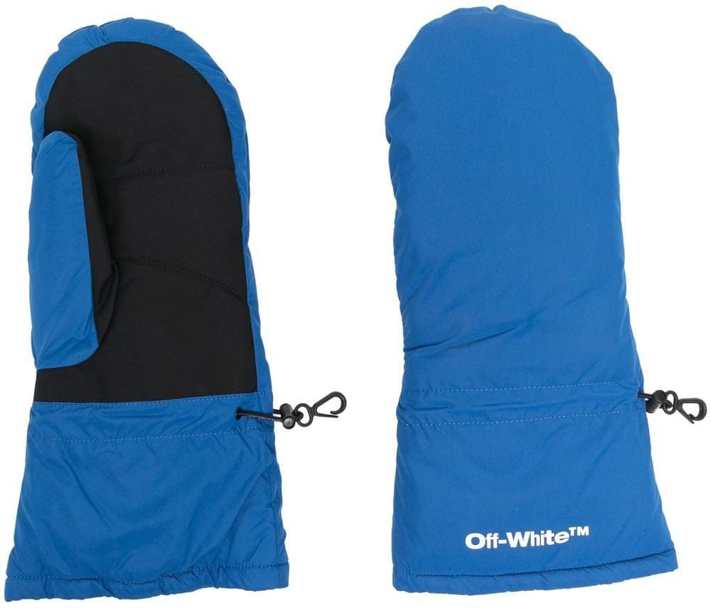 OFF-WHITE Bounce Logo Ski Mittens Gloves Blauw