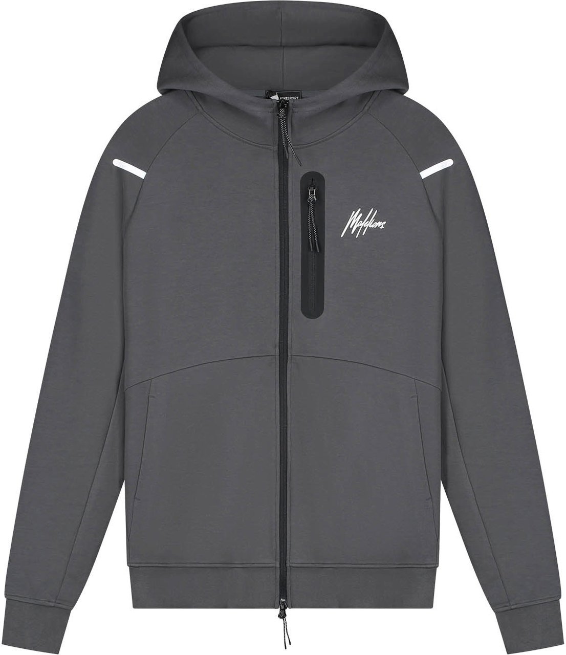 Malelions Malelions Sport Counter Zip Hoodie Grijs