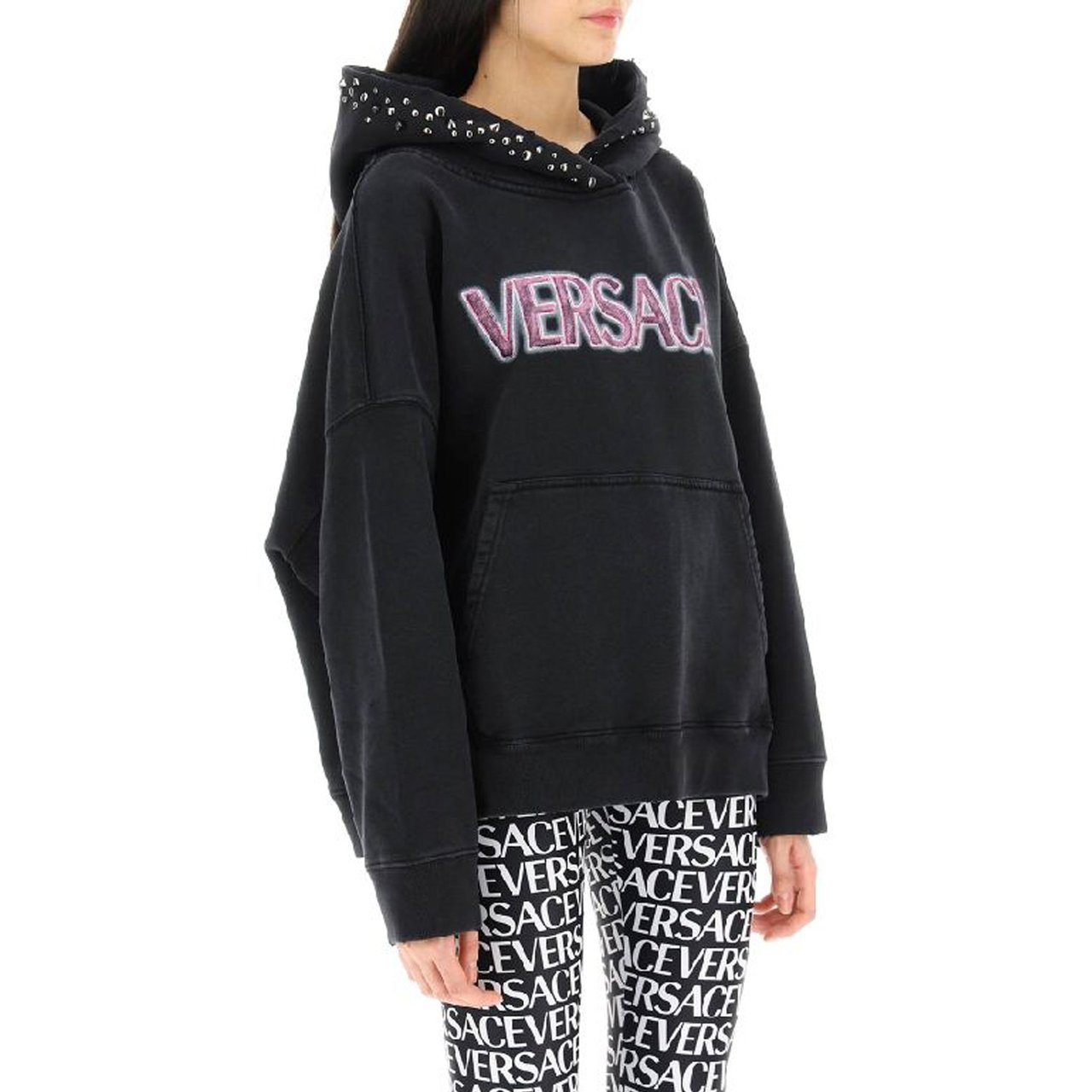 Versace Versace Cotton Logo Sweatshirt Zwart
