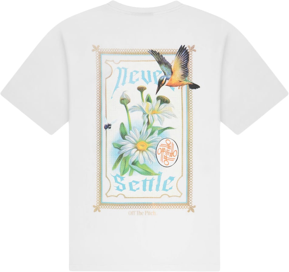 OFF THE PITCH Never Settle Regular Fit Tee White Wit