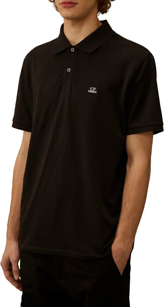 CP Company Stretch Piquet Short Sleeve Polo Zwart