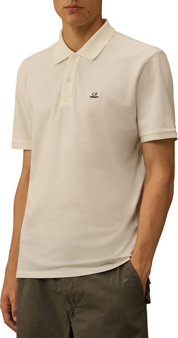 CP Company Stretch Piquet Short Sleeve Polo Wit