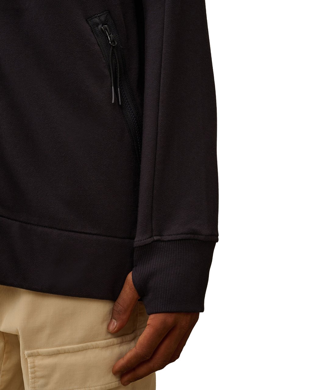 CP Company Diagonal Raised Fleece Goggle Sweat Blauw