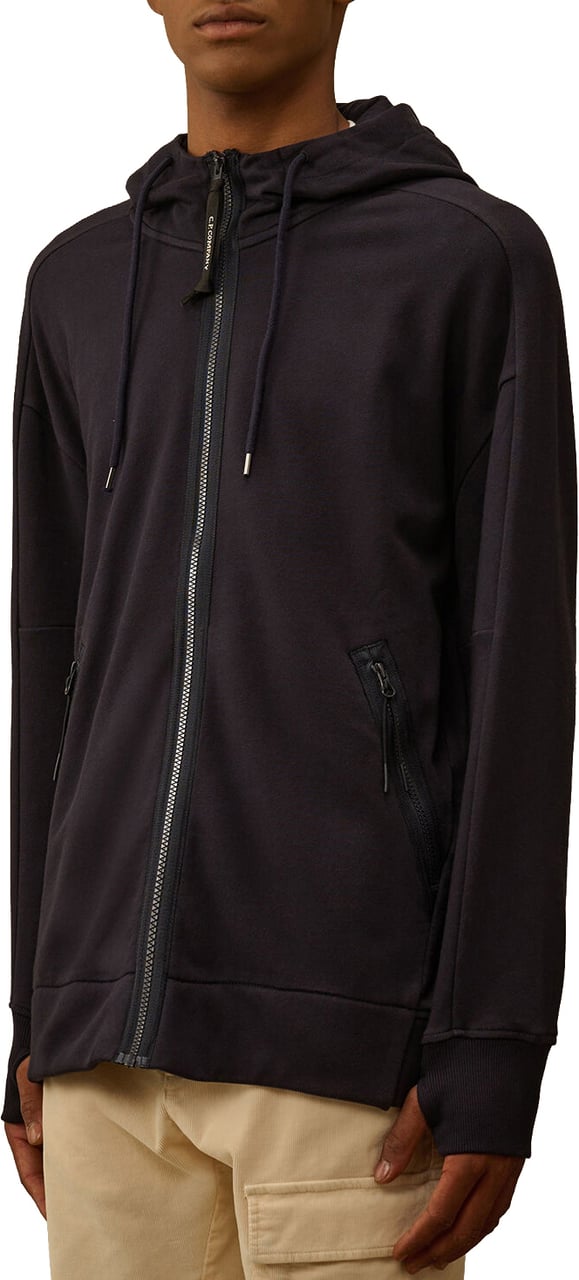 CP Company Diagonal Raised Fleece Goggle Sweat Blauw