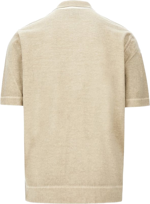 CP Company Garment-dyed cotton polo shirt Beige