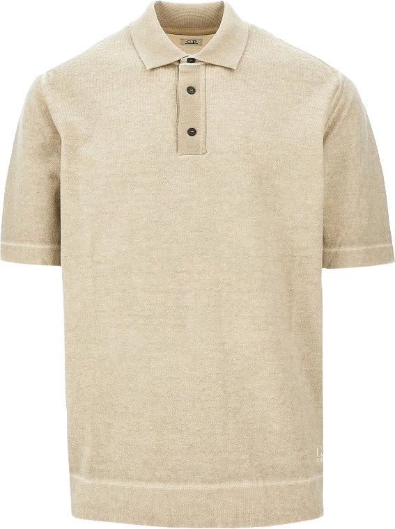 CP Company Garment-dyed cotton polo shirt Beige