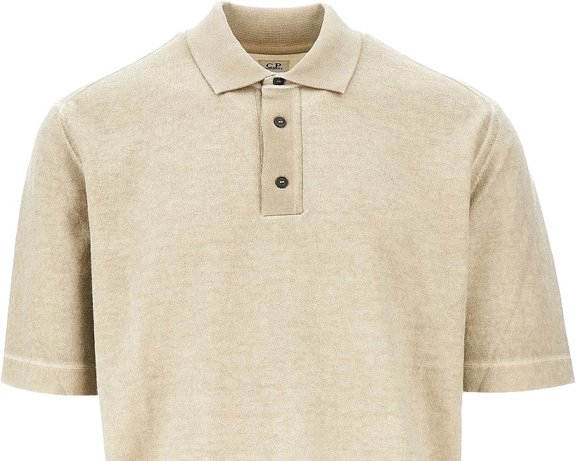 CP Company Garment-dyed cotton polo shirt Beige