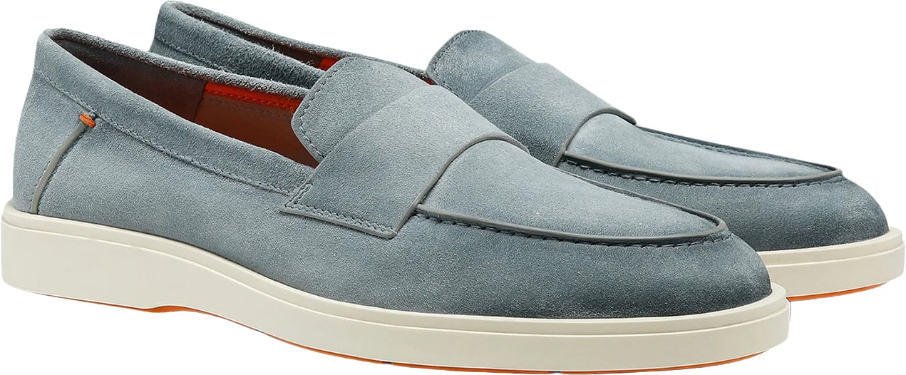 Santoni Penny loafer lichtblauw Blauw