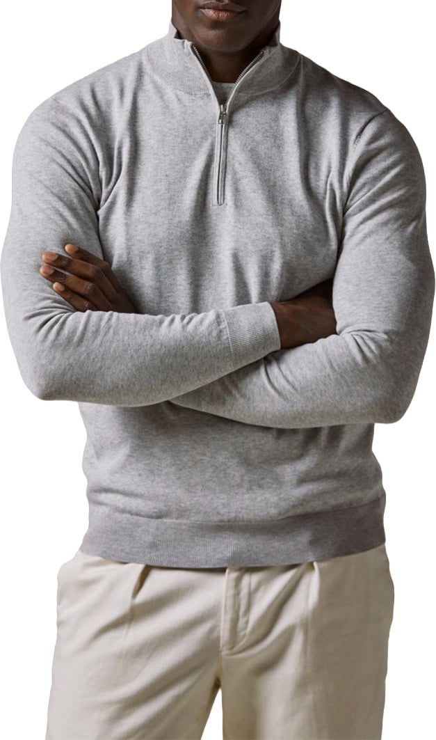 Profuomo pull lyocell grey Grijs