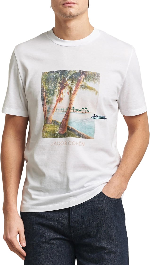 Jacob Cohen t-shirt wit logo Wit