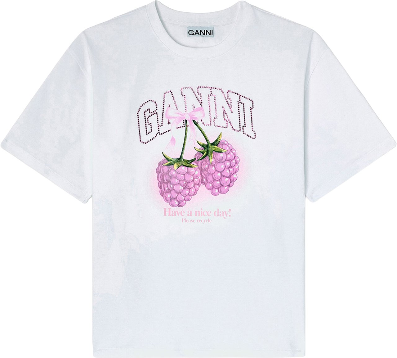Ganni t-shirt white Wit