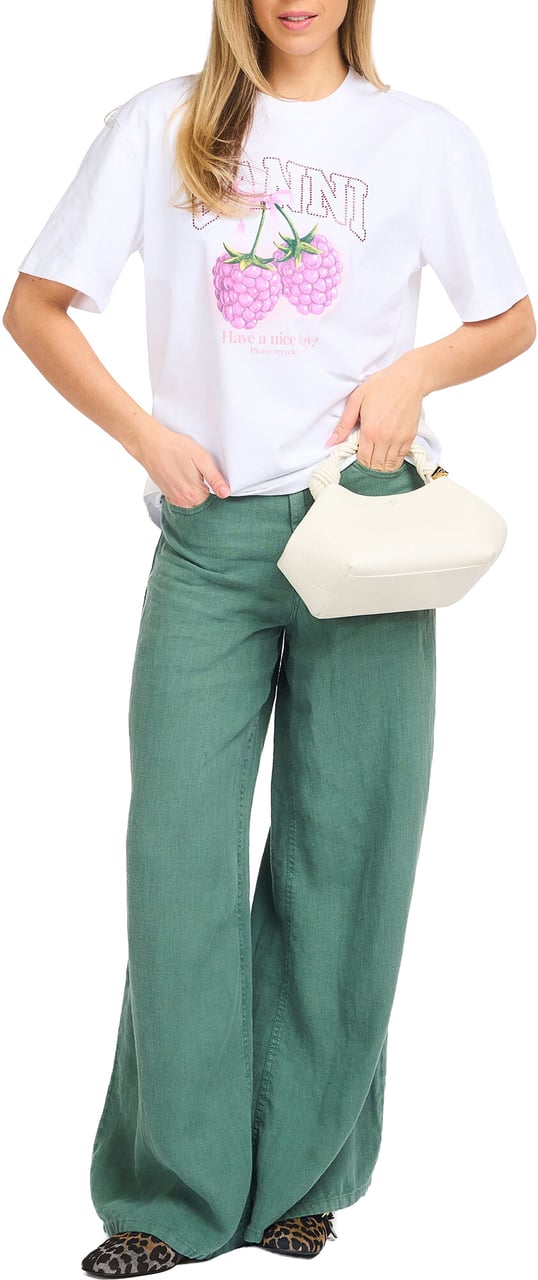 Ganni t-shirt white Wit