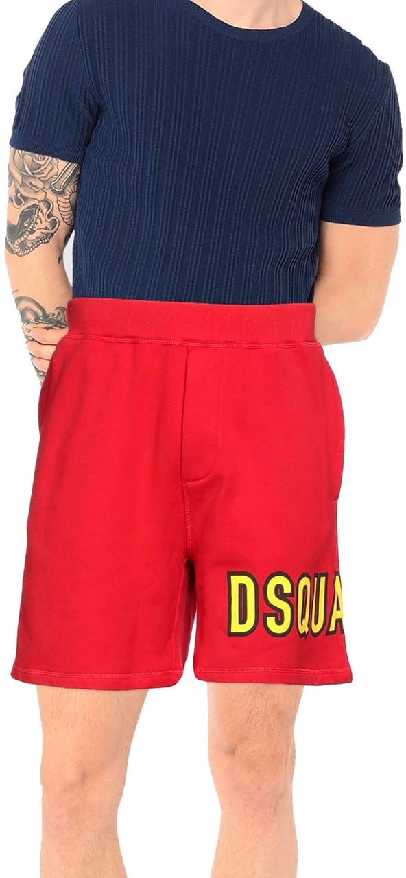 Dsquared2 Dsquared2 Cotton Logo Shorts Rood
