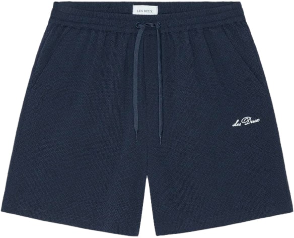 Les Deux short de bain les deux stan seersucker polyester dark navy Blauw