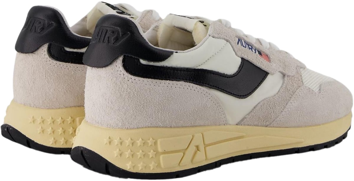 Autry baskets autry reelwind low nylon daim blanc noir homme Wit